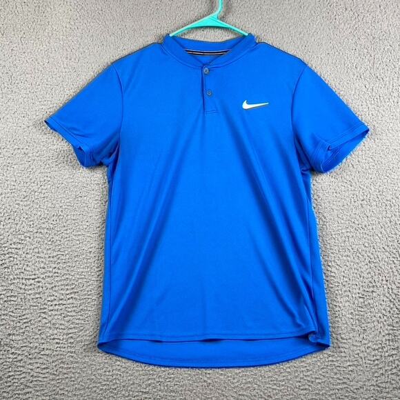 Nike Dri-Fit Golf Polo Shirt Women's Medium Solid Blue Causal Athletic Tennis - Picture 1 of 8